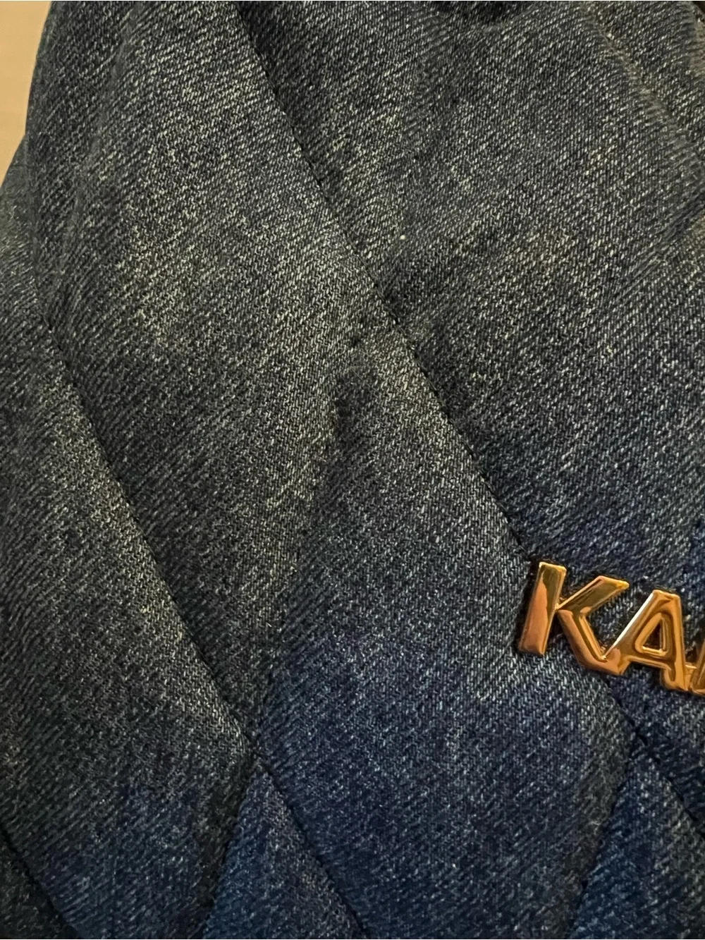Gorgeous Karl Lagerfeld Paris Quilted Denim Hobo Bag - Blue